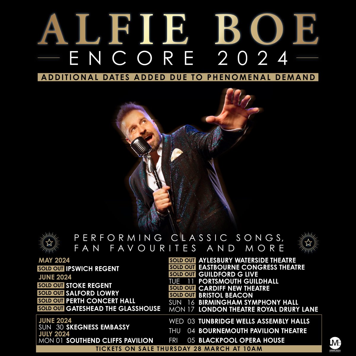 Who’s got their tickets to my Encore tour which kicks off next month?! 🎟️ 🎵 Tickets and Meet & Greet tickets are also available now for my 5 extra shows in Skegness, Southend, Tunbridge Wells, Bournemouth and Blackpool 😀 🎟️ : gigst.rs/AB24