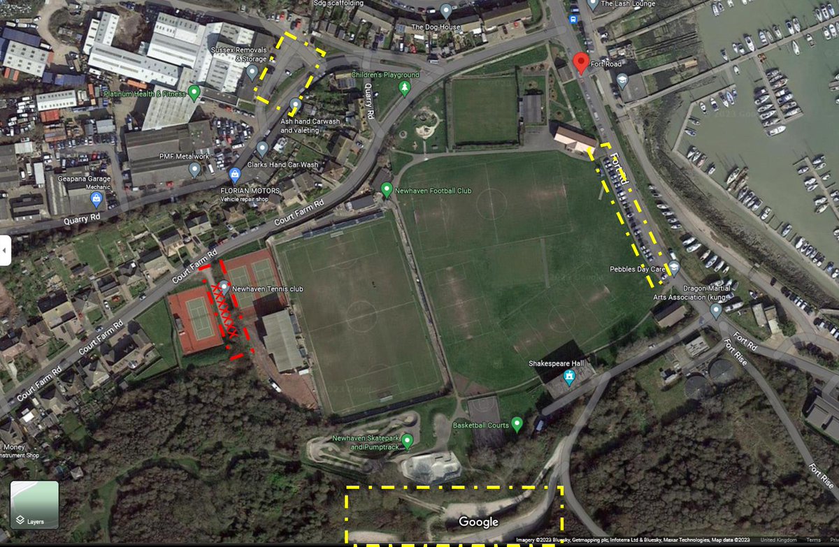 The Somerville Cup Final will take place on Tuesday 16th April at Newhaven FC when Welcroft Park Rangers take on Portslade Athletic. Kick off is 7:30pm, admission is £5 adult and £3 concessions. Please note the parking restrictions and use the areas marked in yellow on the map.