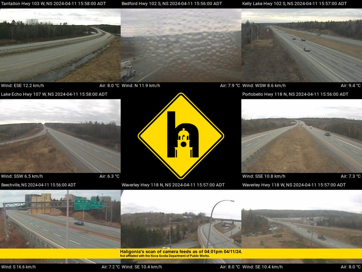 Conditions at 4:01 pm: Mostly Cloudy, 7.5°C. @ns_publicworks: #noxp #hfxtraffic