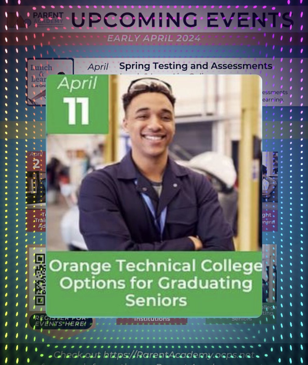 Seniors and parents, log on tonight at 6 p.m. to learn all about education options at @ocpsotc! Get registration link at parentacademy.ocps.net! #ocps #graduation