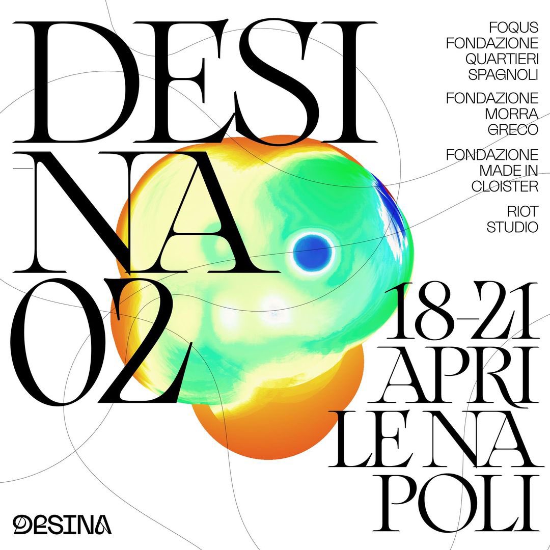 🗓️ 18/21 aprile a Napoli, DESINA, il primo Festival dedicato alla Grafica e alle Culture visive del centro-sud Italia.

Appuntamento da non perdere.

#grafica #design #progettografico #comunicazione #comunicazionevisiva #napoli
