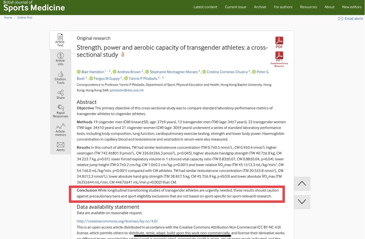 Failing to recognize that BECAUSE there was insufficient evidence to justify accommodating TW as they wished in the 1st place, so called “precautionary bans & sport eligibility exclusions” of M in the F category are now needed to ensure the fairness & integrity in women’s sport🤦🏻‍♀️