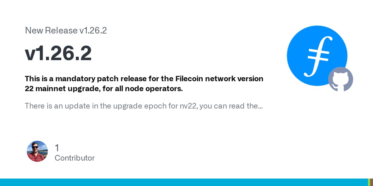 Attention Filecoin node operators: Due to recent events, the upcoming #Filecoin network upgrade has been postponed to April 24, 2024, at epoch 3855360. This adjustment provides a necessary grace period for our community to manage any uncertainties and update their nodes