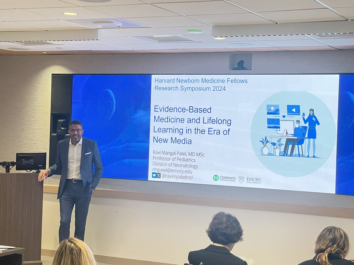 It’s wonderful to welcome the unequalled @ravimpatelmd to the Harvard Neonatal-Perinatal Medicine Fellowship Program poster symposium to speak on #EBM and new media “As you leave fellowship, you’ll be responsible for finding resources for your own life-long self-directed