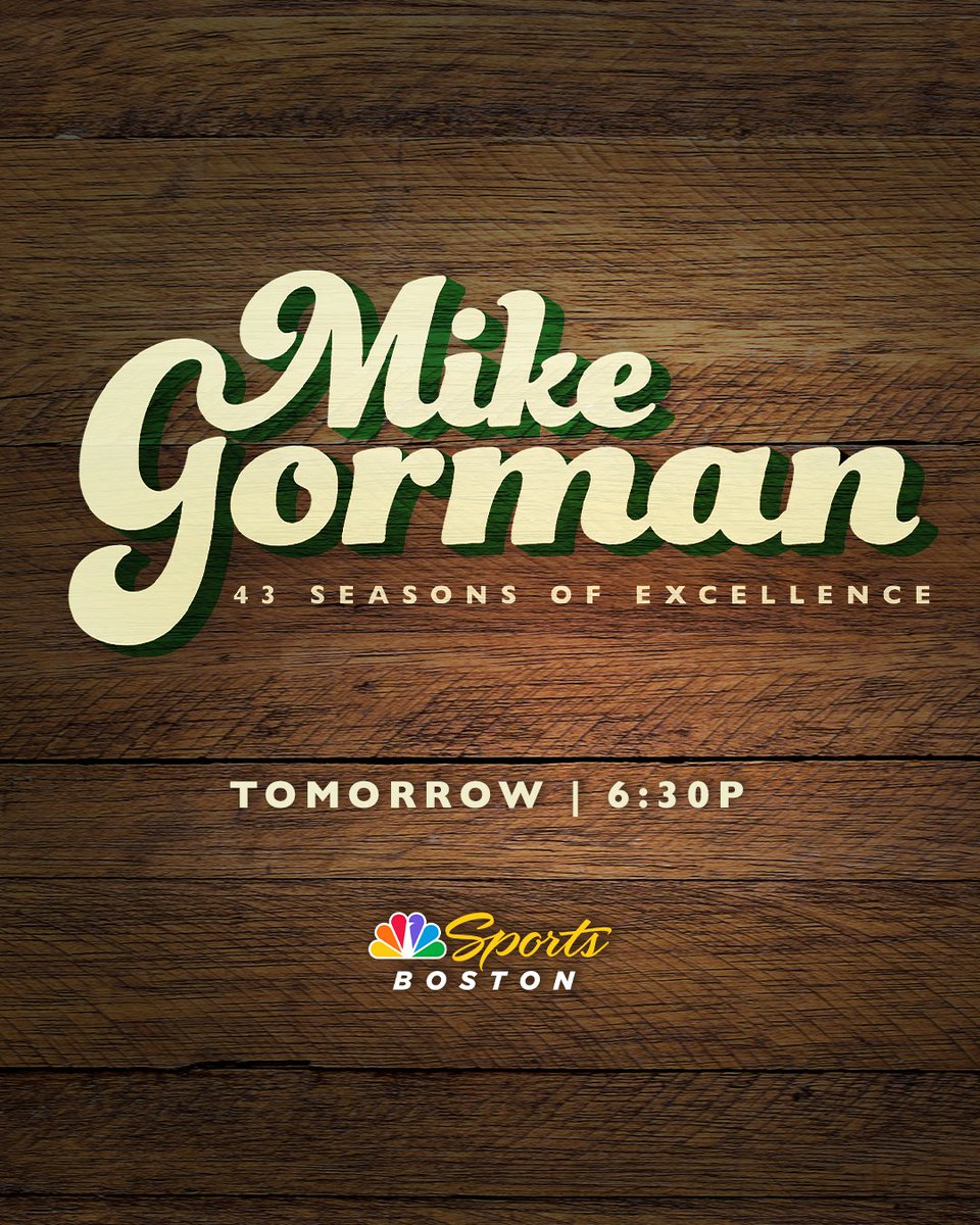 43 seasons of excellence 🎙️ Tune in to NBC Sports Boston tomorrow night at 6:30pm for a special celebration of Mike Gorman's legendary career ☘️