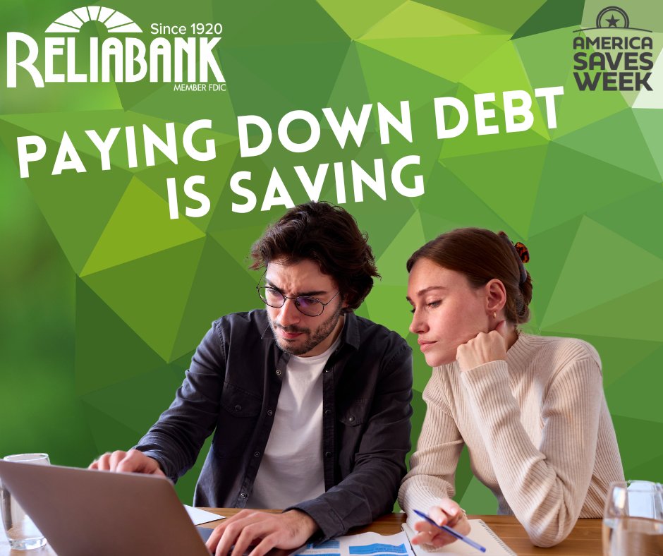 It’s #AmericaSavesWeek and we need you to know ONE THING: Paying down debt IS Saving! If your goal is to #ReduceDebt, identify your money story with @AmericaSaves! #ASW2024  

americasaves.org/resource-cente… 

Reliabank Member FDIC