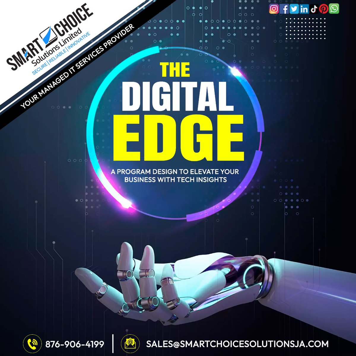 I am thrilled to present - THE DIGITAL EDGE - a dynamic program meticulously crafted to furnish businesses like yours with indispensable technological insights daily.

#TheDigitalEdge #TechnologyInsights #BusinessEmpowerment #Innovation #DigitalTransformation  #CompetitiveEdge