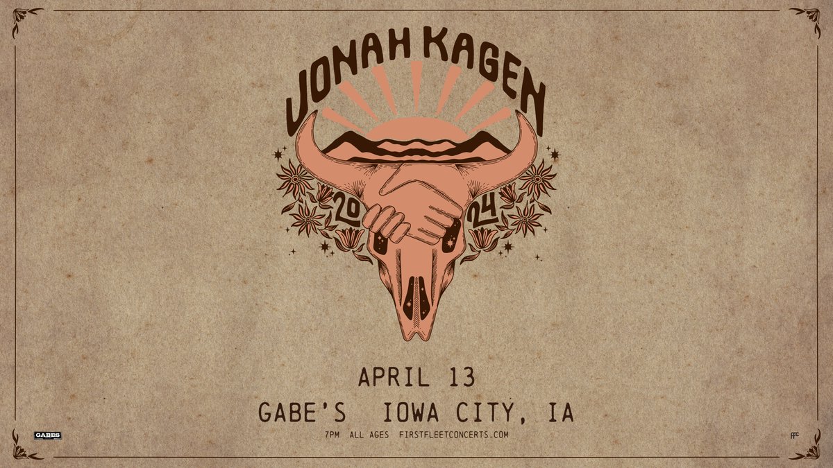 Iowa City! Get ready for a night with @JonahKagen at @IowaCityGabes! 🤎 7:00 PM | 8:00 PM | All Ages 🎫 axs.com/events/519248/