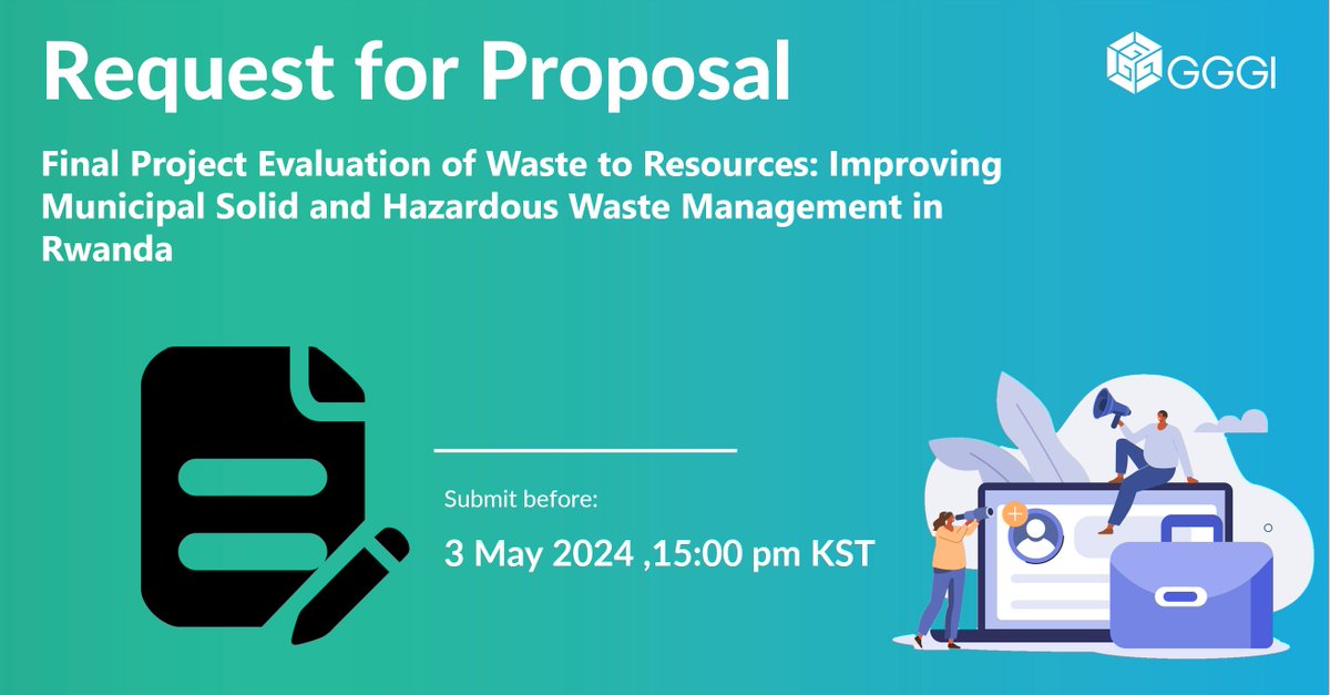 NEW TENDER !! @GGGI_Rwanda invites eligible firms/entities to submit their proposals to conduct the Final Project evaluation of Wastes to Resources: Improving Municipal Waste and Hazardous Waste Management in Rwanda. Submit before 3 May 2024 15:00pm KST 👇 in-tendhost.co.uk/gggi/aspx/Proj…