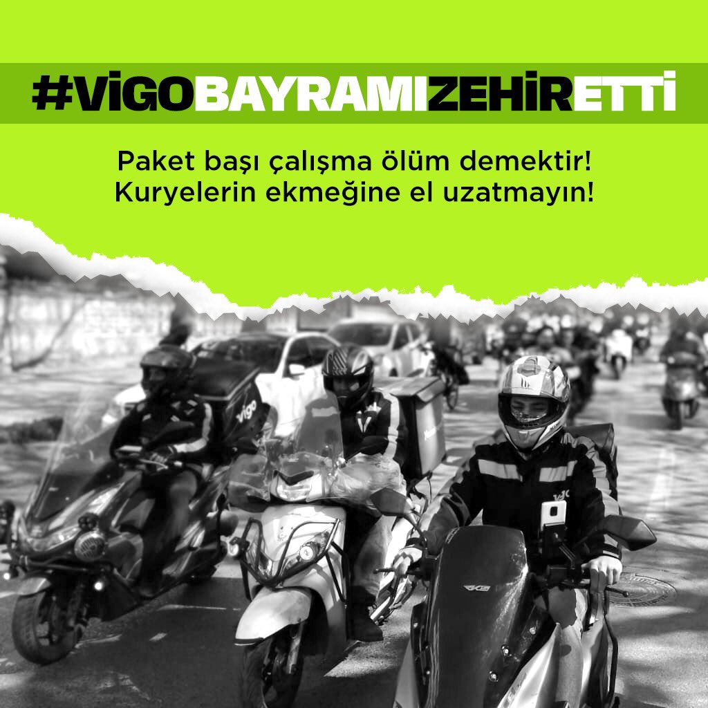 Vigo'da çalışan Motokuryelerle dayanışma içindeyiz...
#vigobayramızehiretti