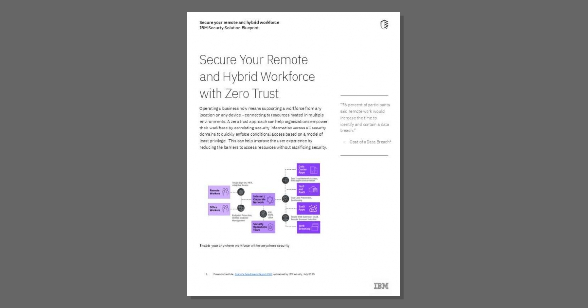 Your ultimate blueprint for overcoming #hybridworkforce security gaps with an innovative new @IBMsecurity #ZeroTrust solution: stuf.in/bdqh9w