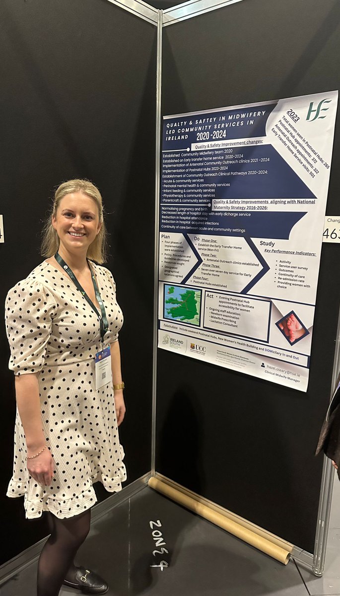 Hazel O’Leary, who recently attended the Quality and Safety in Healthcare Conference in association with BMJ at the Excel Exhibition Centre in London. Hazel presented on the advancements in quality and safety within midwifery-led community services at UHK from 2020-2024.