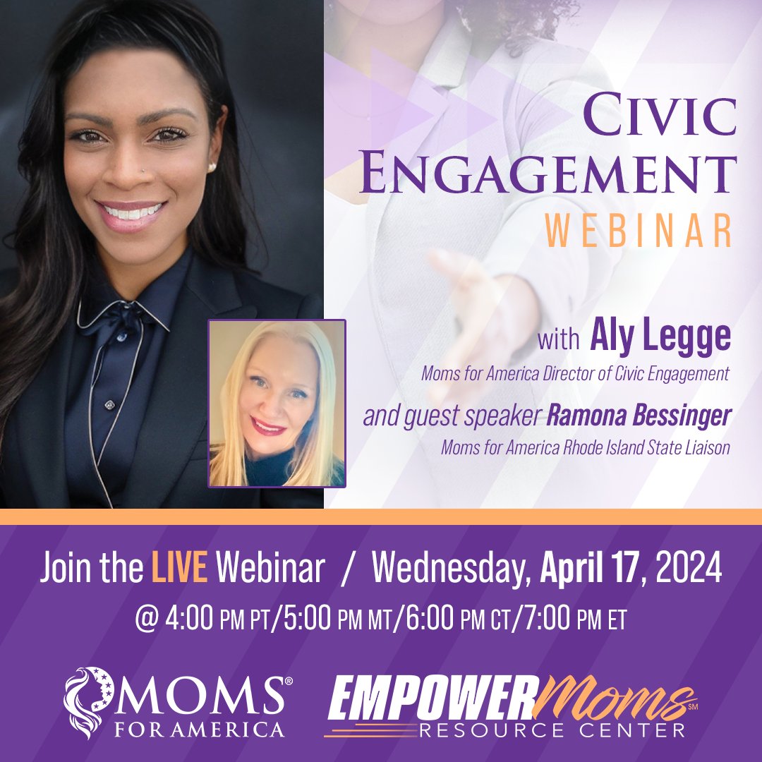 🗓️Join us for an enlightening webinar hosted by the Director of Civic Engagement, @RealAlyLegge as we explore the impact of DEI and sex education in schools and discuss actionable strategies to combat any challenges identified by special guest @RamonaBessinger during her time as…