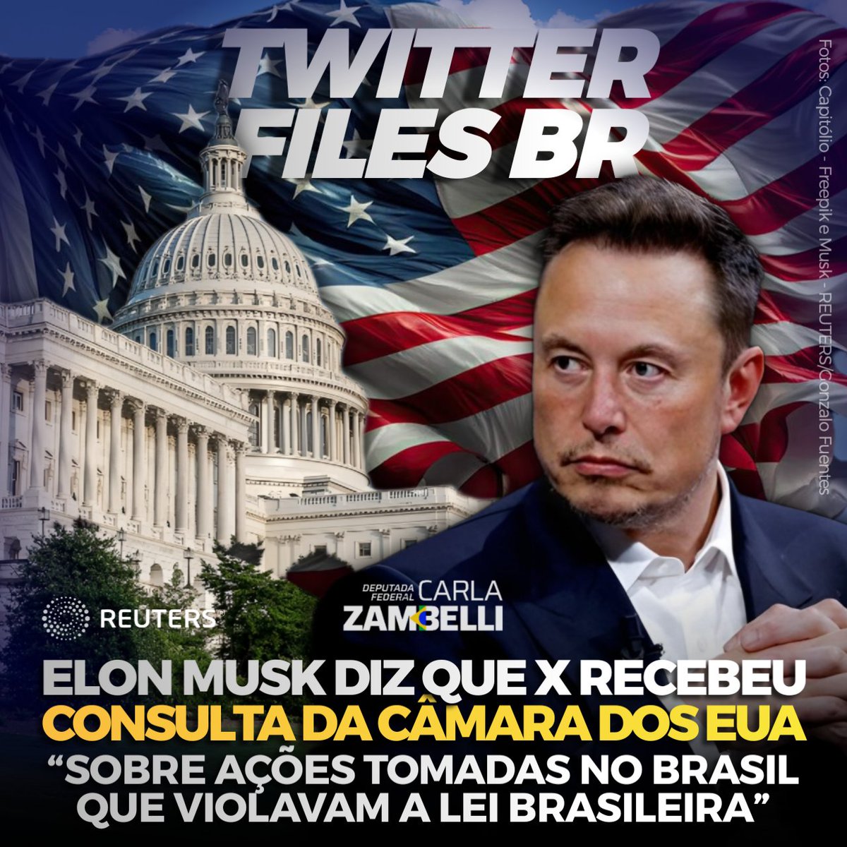 A plataforma de mídia social X recebeu um pedido de consulta da Câmara dos Representantes dos Estados Unidos “sobre ações tomadas no Brasil que violavam a lei brasileira”, disse <a href="/elonmusk/">Elon Musk</a> nesta quarta-feira, 11/04, em uma postagem no X. Ele ainda diz que “eram centenas, senão