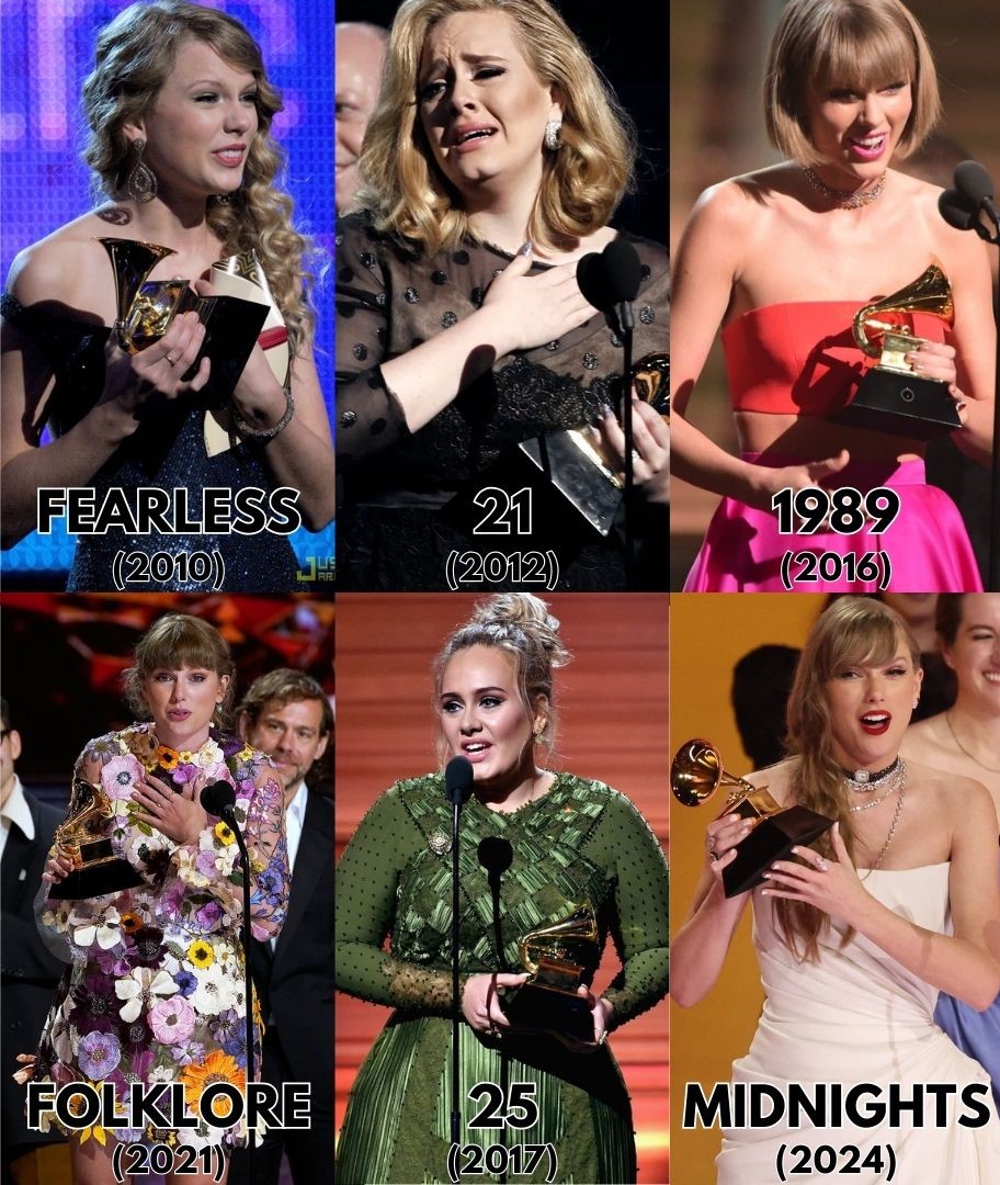 Only female artists in HISTORY to win Album Of The Year more than once at the Grammys: