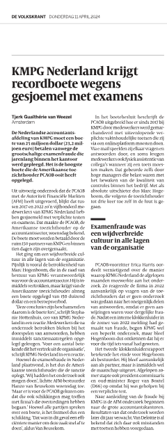 Je zou bijna denken dat KPMG en KMPG twee verschillende bedrijven zijn. @volkskrant