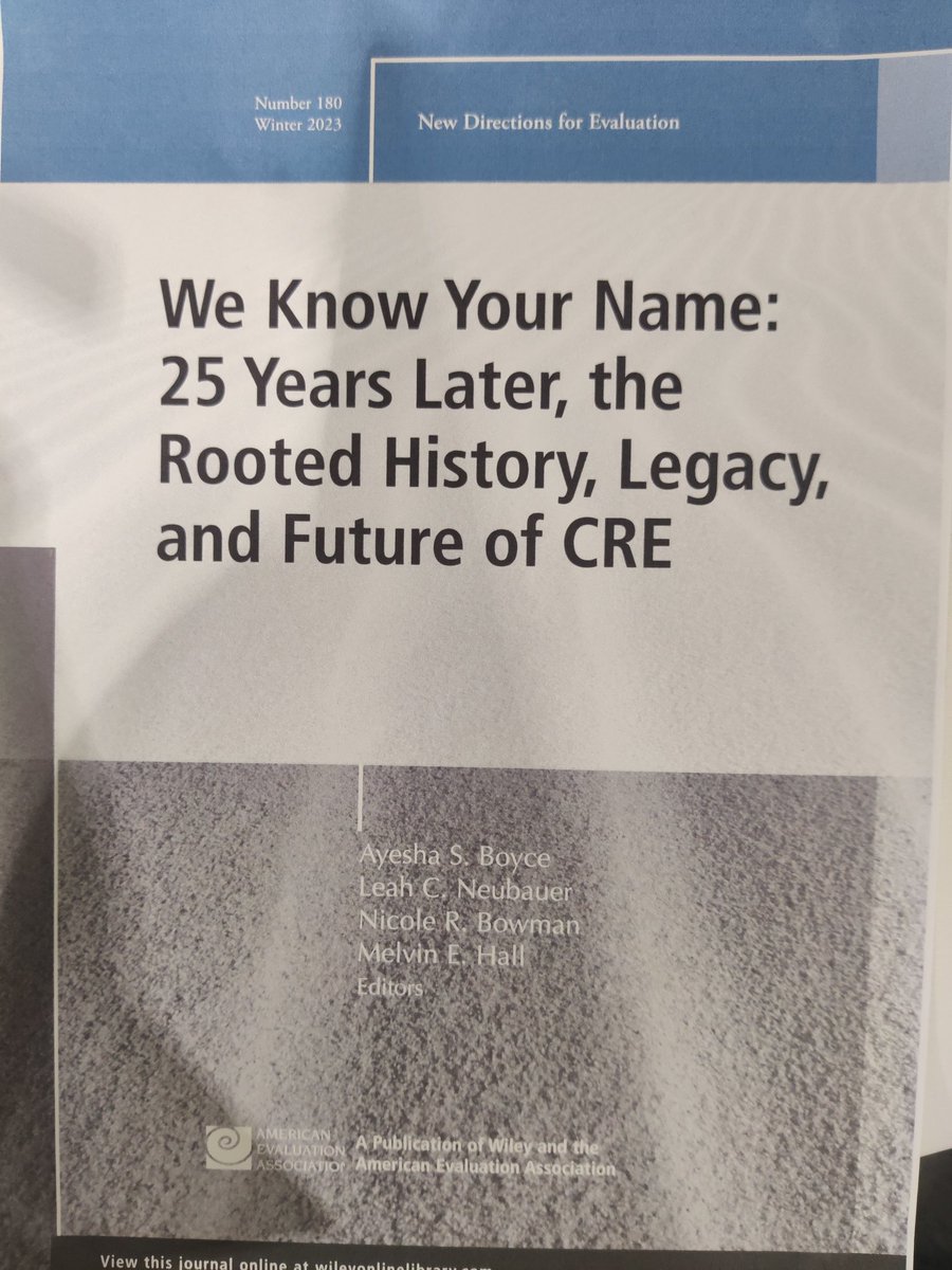 Meet Editor Bianca Montrose-Moorhead @b_mmoorhead of New Directions for Evaluation @AEAamp today at 4pm at #AERA2024 on the Wiley booth 602! @WileyPsychology @WileySociology