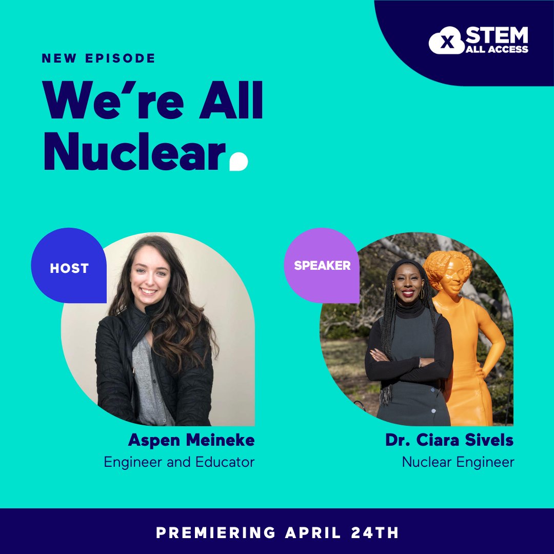 Join engineer and educator Aspen Meineke @aspen_meineke for a conversation with nuclear engineer Dr. Ciara Sivels @JHUAPL. Learn about the diverse applications of nuclear engineering and gain a greater understanding of the benefits this field offers all of us. “We’re All…
