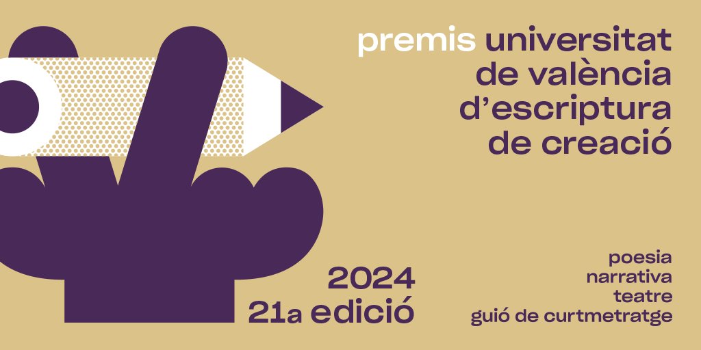 SediUV's tweet image. Fins al 25 d'abril està obert el termini dels #PremisUV d'Escriptura de Creació. Estudiants de les universitats públiques valencianes: atreviu-vos a presentar els vostres originals!
💵 6.000 € en premis 
📚Publicació  de les obres guanyadores
➕info: links.uv.es/Bd7eDOp