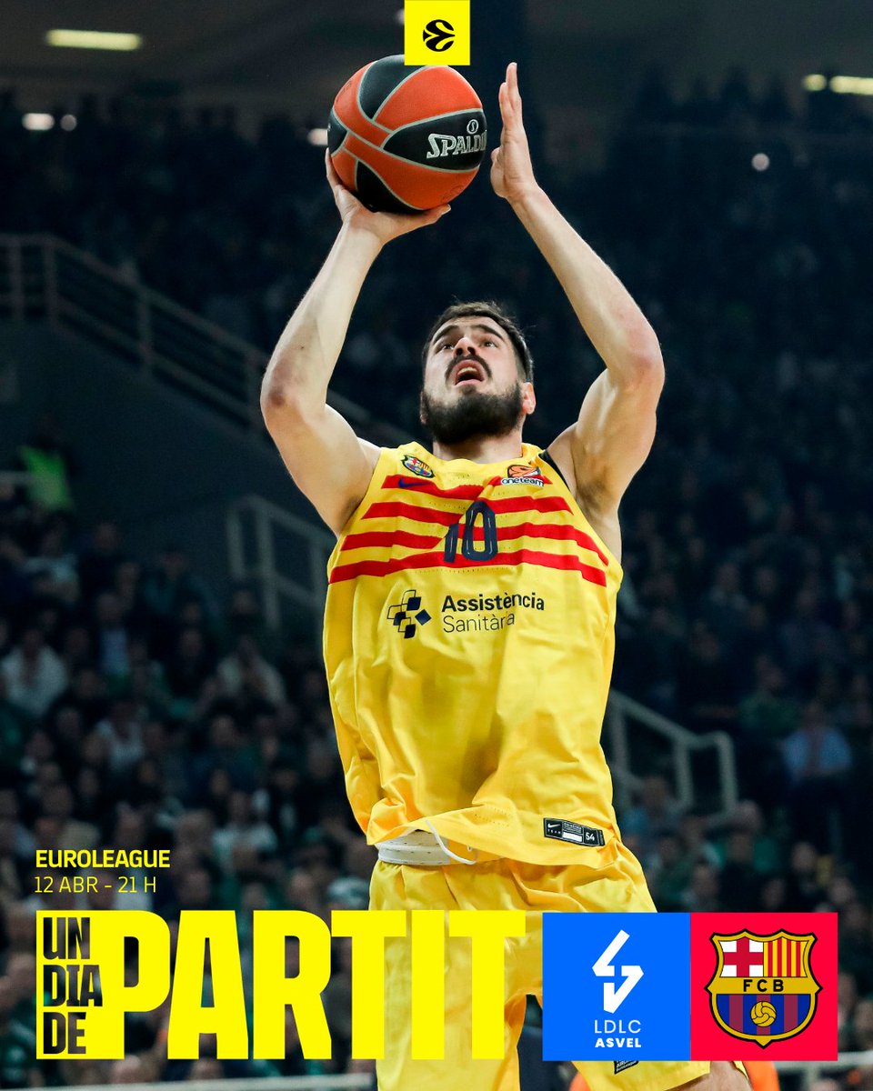 🏀 𝐆𝐀𝐌𝐄 𝐃𝐀𝐘! 🔥 @LDLCASVEL 📆 21.00h 🏆 Round 34 📺 Movistar 📍 LDLC Arena 🔵🔴#ForçaBarça