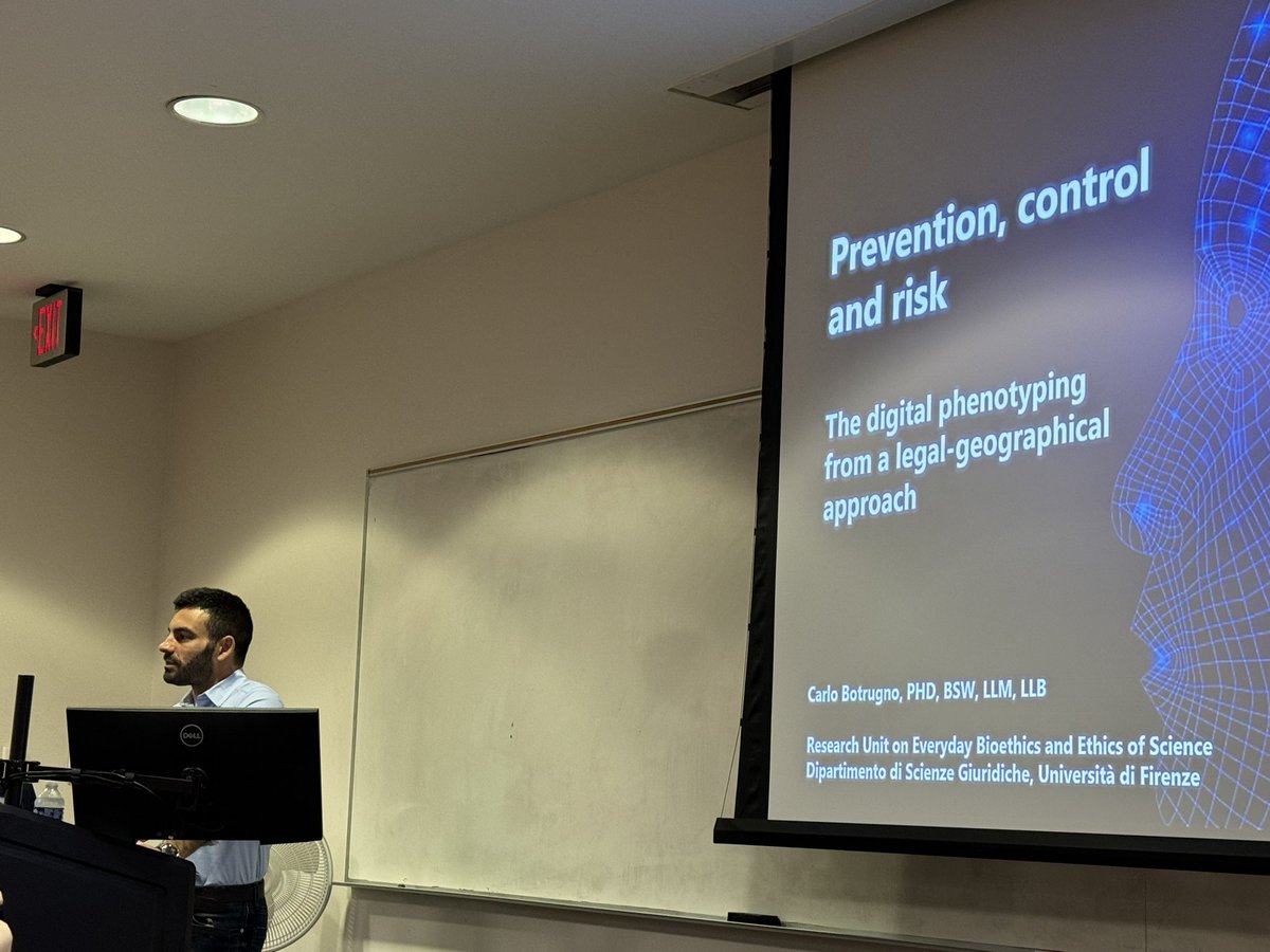 Thanks to Dr. Carlo Botrugno @RUEBES_adir for visiting @DrexelKlineLaw’s Center for Law and Transformational Technology today to discuss digital phenotyping and new frontiers of technology, science, privacy and the law with students.