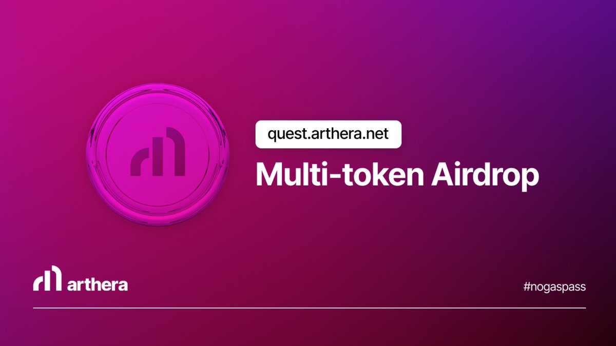 Do you always miss the juicy #Airdrops? Don’t feel the FUD anymore! Introducing Arthera Ecosystem Quests: Your gateway to a multi-token Airdrop! quest.arthera.net #dontbelate #nogaspass #gasless