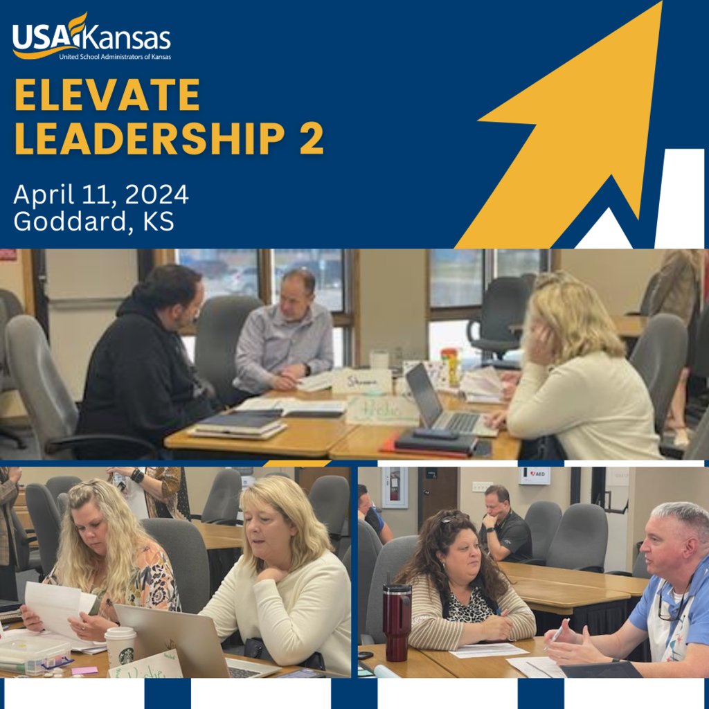 It's a busy day in Goddard as our #elevateleadership 2 cohort meets for the last time! They are spending the morning engaging in accountability checks before heading into self-reflection. This afternoon, they will share their leadership journey with peers! #edleadershipmatters