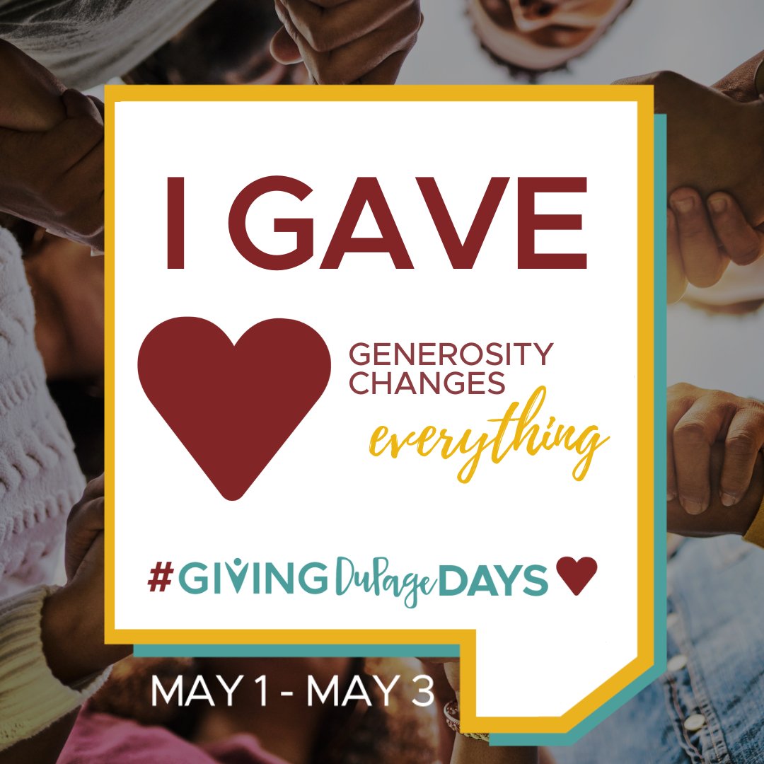 Are you ready to give during #GivingDuPageDays? Download our I Gave Badge to stay ahead of the game so you’re ready to support DuPage County charities and their worthy causes! 💖❤💗 bit.ly/3jwIamy