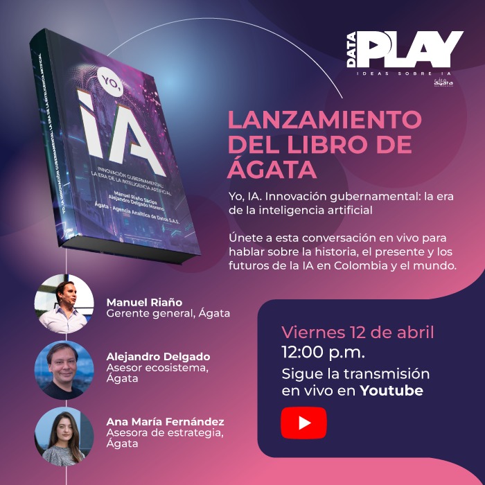 agatadata's tweet photo. La #IA está transformando la vida de las personas en Colombia y el mundo. Únete a esta conversación de #DataPLAY con @mjriano y @alejodm, un recuento por la historia de la #IA, casos de éxito en el país y el futuro de la #InteligenciaArtificial: https://t.co/knztPfViOG https://t.co/aLiJDUkVBB