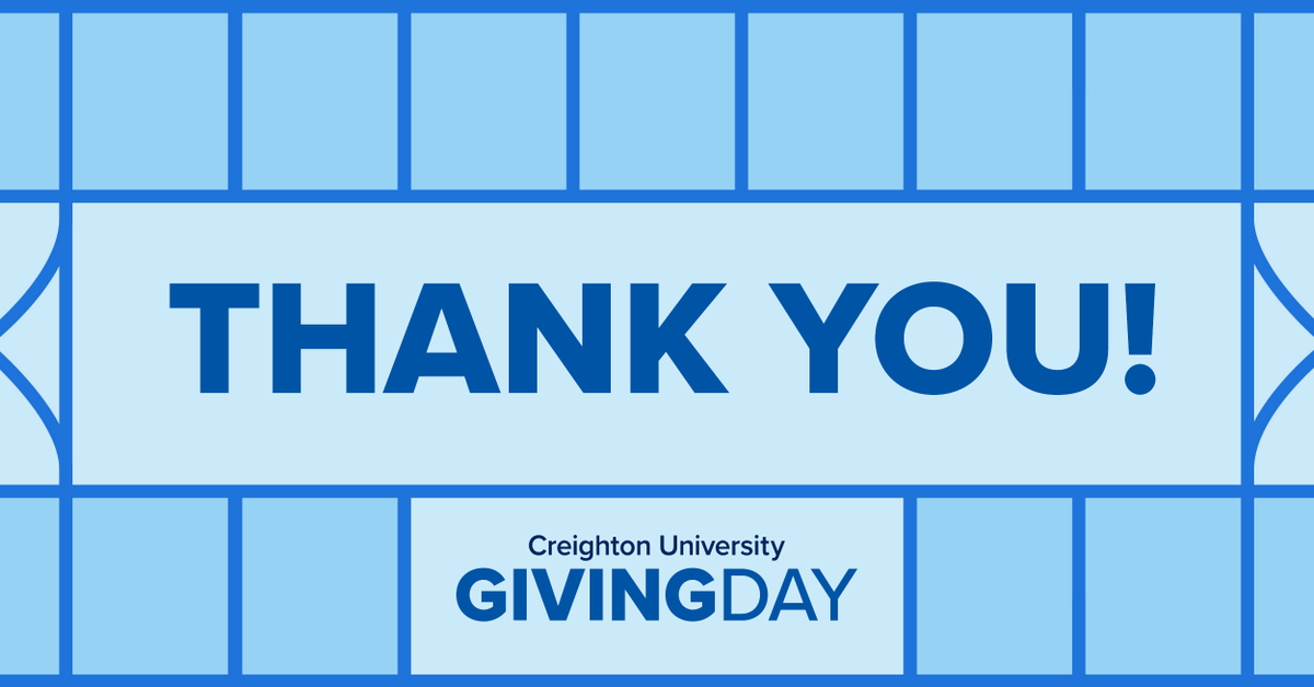 Thank you to everyone who supported the Heider College of Business on Creighton Giving Day! 💙🙏

Your gift will help provide so many opportunities for our students! #JaysGive