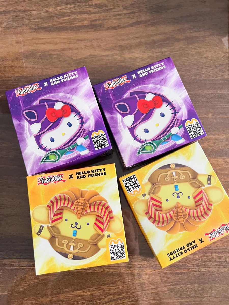 Ma6bc's tweet photo. マックの遊戯王とサンリオコラボのやつ、弟のために集めてるんだけど、被ったやつ交換してくれる人いませんか…？
写真のとクロミも被りました… https://t.co/ryxAfjBYEo