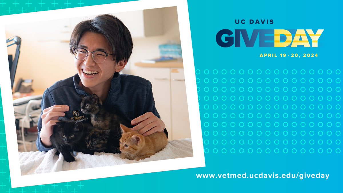 This year marks #UCDavisVetMed's 75th anniversary. From the beginning, we have set out to provide world-class care and prepare tomorrow's leaders for careers and service. Your support on #UCDavisGiveDay will help us continue our mission. Give early at vetmed.ucdavis.edu/giveday