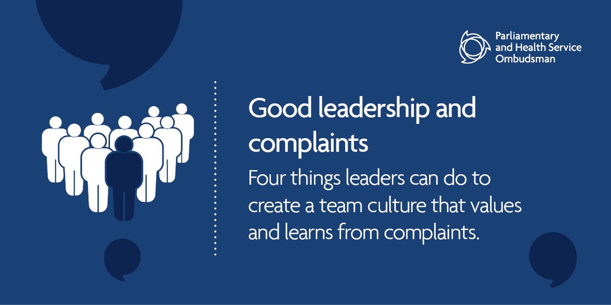 Good leadership is vital to create a culture that values and learns from #complaints. Here are four things you can do as a leader to help make this happen: orlo.uk/fLc9J #MakeComplaintsCount #GoodComplaintHandling