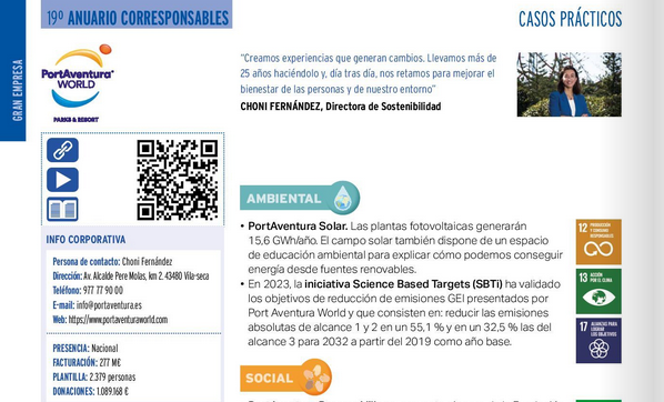 ☀️ Con PortAventura Solar, <a href="/Portaventura_ES/">PortAventura World</a> generará 156 GWh/año a partir de energía solar, incluyendo espacios educativos sobre #EnergíaRenovable. Más en el #AnuarioCorresponsables2024 👉 tinyurl.com/y3x2vj45