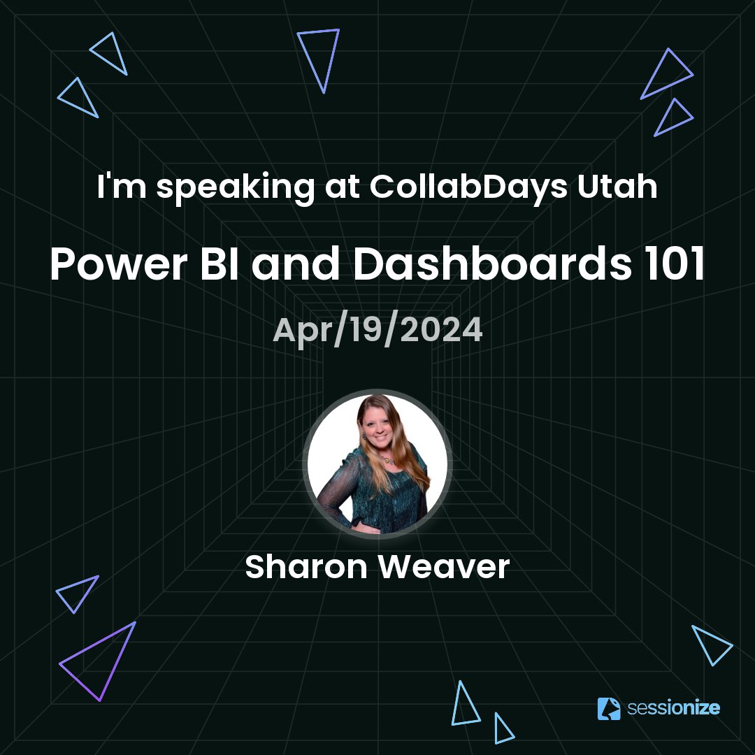 sharoneweaver's tweet photo. Are you curious about #PowerBI Dashboards? I'll be at #CollabDaysUtah on 4/19 to define basic terms and best practices in #DataAnalysis, and provide a quick demo. Register now for free at https://t.co/tZNEwek7An! #CommunityLuv #M365Community #ITConference https://t.co/maItYjp8dT
