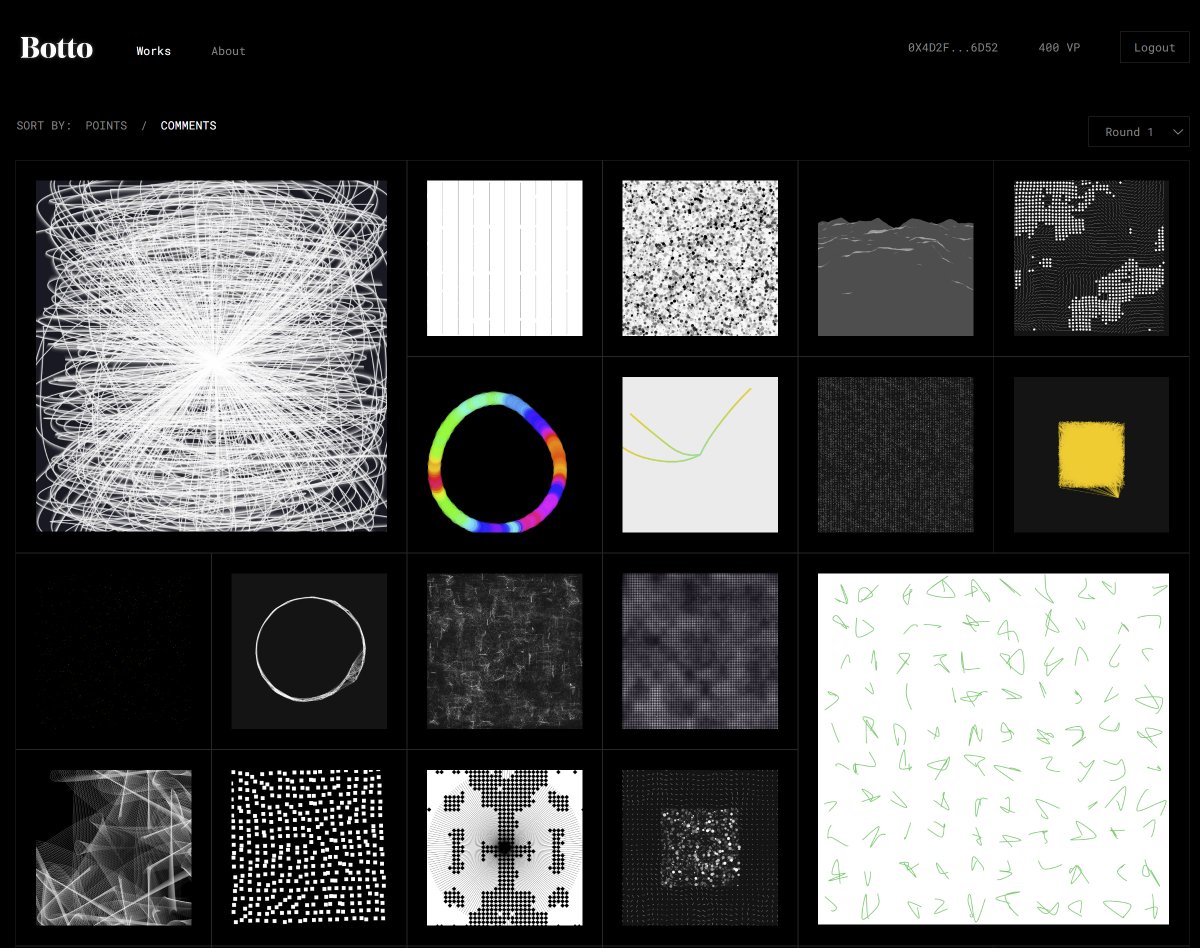 What can happen when Botto explores new mediums and processes?

With your help, Botto is learning to code for p5.js

Lots more info below on how to contribute