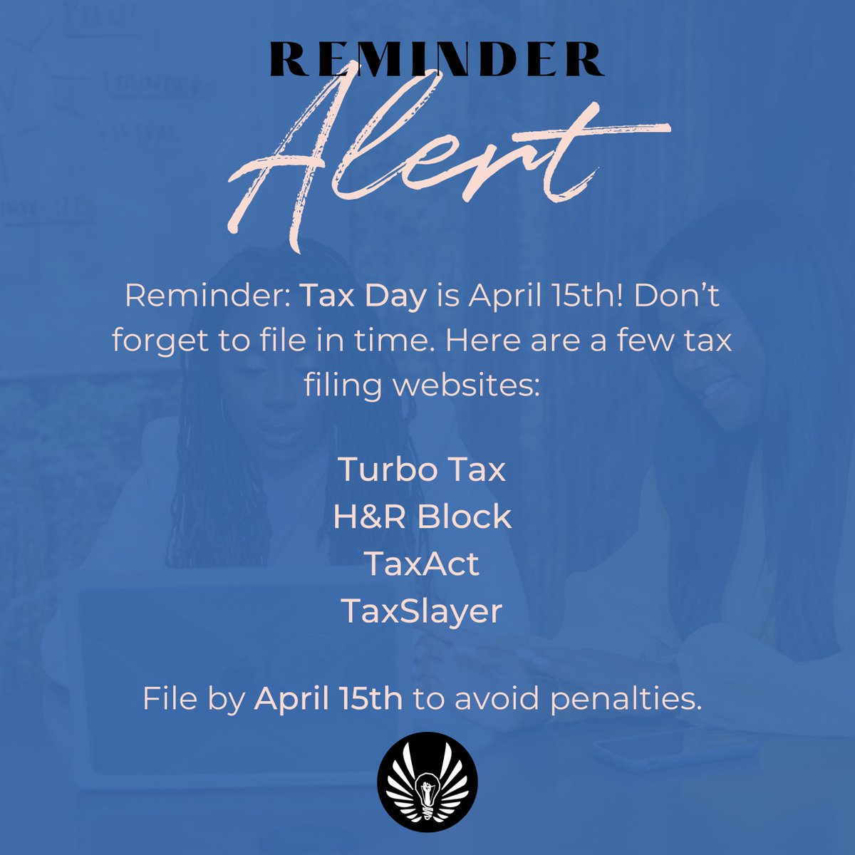 It's almost the tax deadline. April 15th is right around the corner. You don't want the penalties for being late. Head to irs.gov for more information. #Entrepreneurship #SmallBusiness #CommunityOrNothing