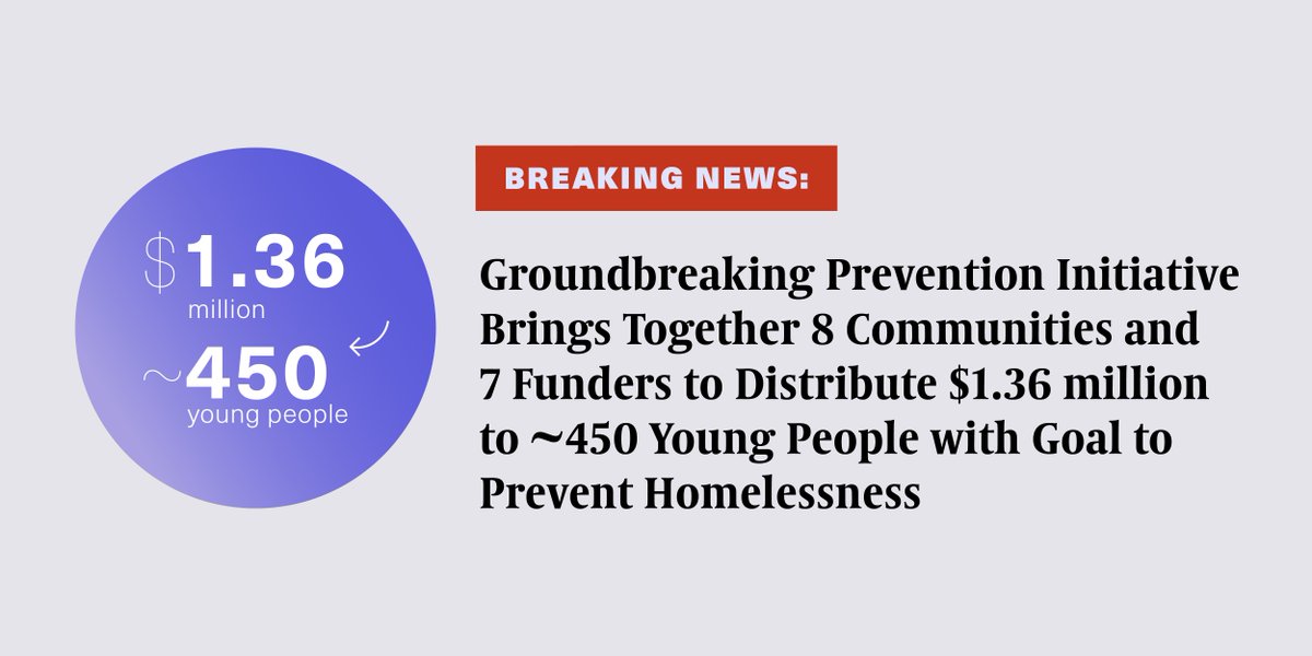 We have a historic announcement! Over $1.36 million in cash assistance will be given to more than 450 young people experiencing housing instability to prevent youth homelessness. Learn more about Direct Cash Transfers as Prevention here: bit.ly/3xwJ4uq #TrustYouth