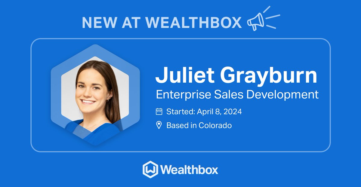 We're excited to announce a new addition to Team @Wealthbox: Juliet Grayburn has joined the team as an Enterprise Sales Development Representative!