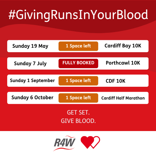 🏃‍♀️📣 Calling all running clubs! 🏃‍♀️📣 If #GivingRunsInYourBlood, we've got the perfect opportunity for you. 👊 Help us raise awareness by running in a Welsh Blood Service vest 🎽 💻 Email julie.farrup@wales.nhs.uk to get involved 💪❤️