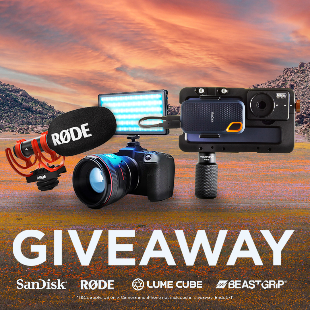‼️‼️‼️‼️GIVE AWAY ALERT‼️‼️‼️‼️‼️‼️ Enter via the link bit.ly/3UdMwTG. to win - @BEASTGRIP® x SanDisk Beastcage™ iPhone 15 Pro MAX - A 4TB SanDisk Extreme Portable SSD - A @Lumecube RGB Panel Pro 2.0 - A @rodemic videoMic Go II U.S ONLY 18+