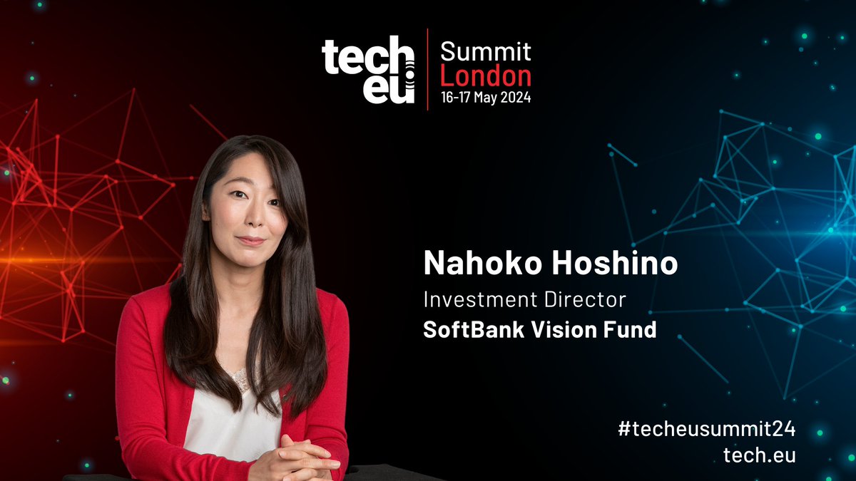 We’re excited to present Nahoko Hoshino, Investment Director at SoftBank Vision Fund (@SoftBankVision), as one of our speakers at #techeusummit24 🚀 Get your tickets before prices increase on April 15th! tech.eu/event/2024/sum…