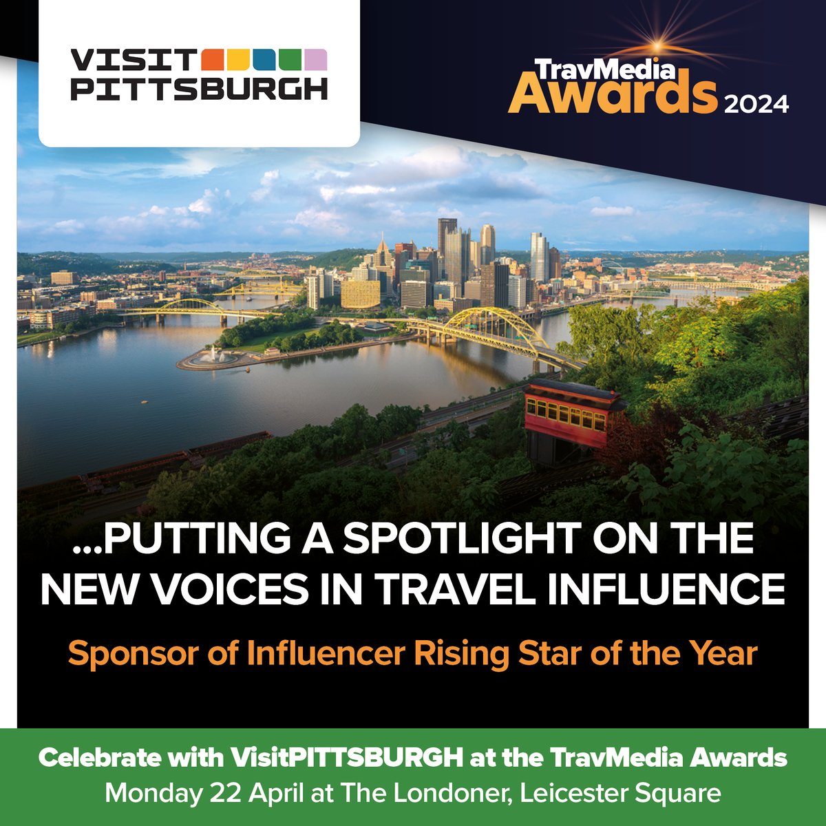 TravMedia Awards 2024: Meet the Sponsors VisitPITTSBURGH (@vstpgh) is an edgy forward-thinking destination with a cutting-edge cultural scene. What could be more appropriate than to forge an association with the future voices in travel by sponsoring Influencer Rising Star of the…