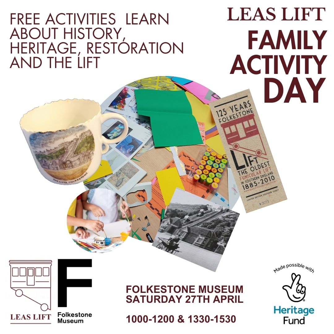 We have two free events coming up at #Folkestone Museum. Drop in for as little or as long as you like. Friday, 26 April - Community memory cafe 10am - 1pm 11am - 12pm - your memories of the lift being recorded Saturday, 27 April - Family activity day 10am-12pm and 1.30-3.30pm