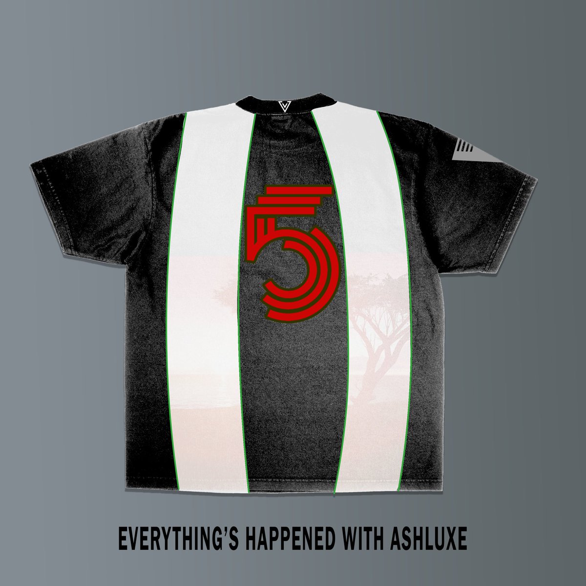 Ebuka_olode's tweet photo. Using Ashluxe signature color green I created this design inspired by their journey. The design possesses the number 5 on its chest written in the different languages, internationally but more importantly locally; showing Ashluxes deep connection to its roots. #Ashluxe5Design https://t.co/ClA9sGq7ws