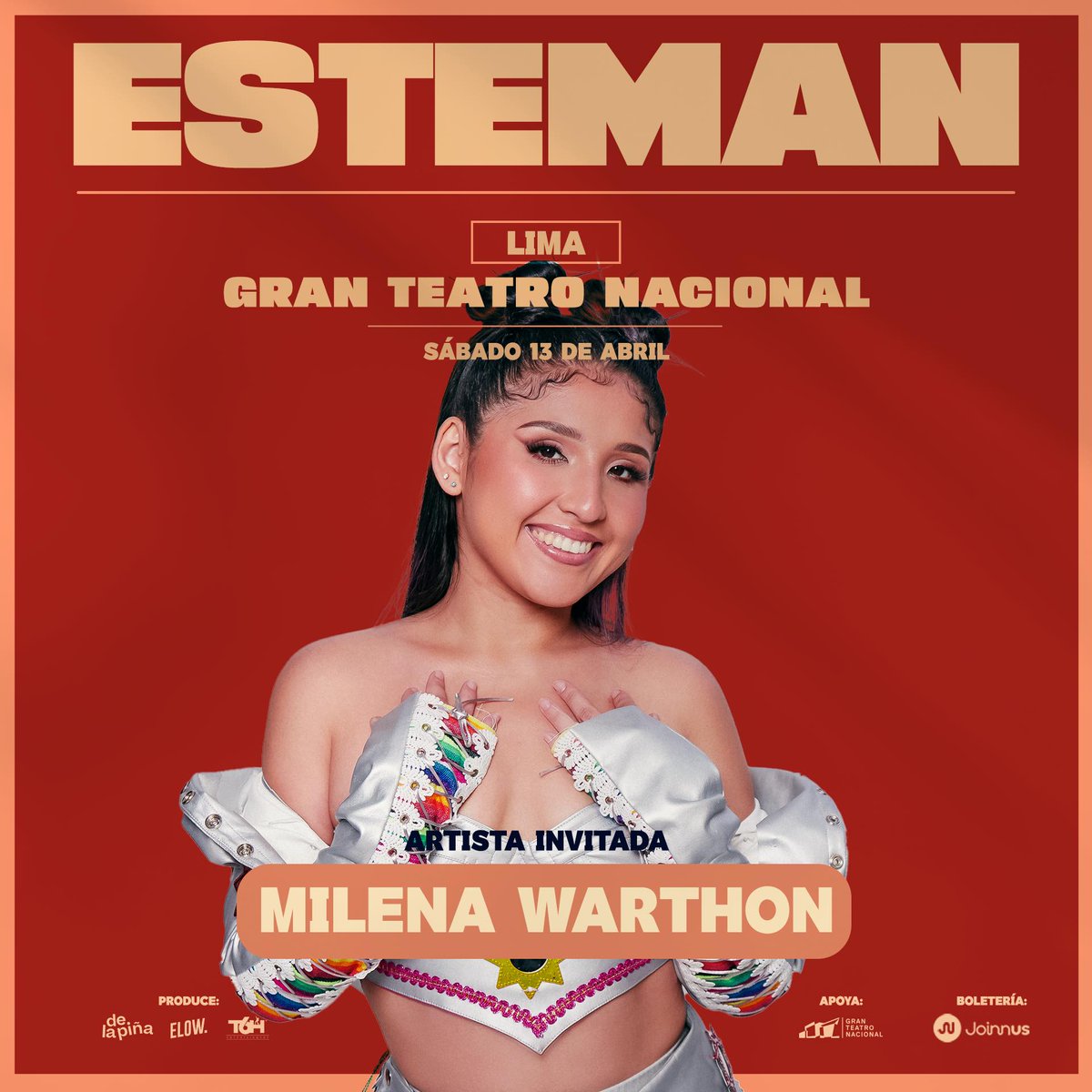 estemanmusic's tweet photo. Muy feliz porque este sábado regreso a Perú!! Aquí les dejo los tres invitados increíbles que tendré en mi show en el @GranTeatroNac 🔥 #AdrianBello, @milenawarthon  y @lorenablume https://t.co/kIYiTz9f5T