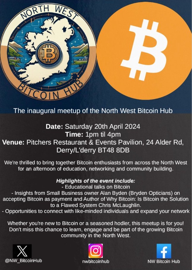 NW_BitcoinHub's tweet photo. Please tag and share with anyone you know in the North West for a chance to win some prizes if you attend event. https://t.co/8NbGsN3kRo
