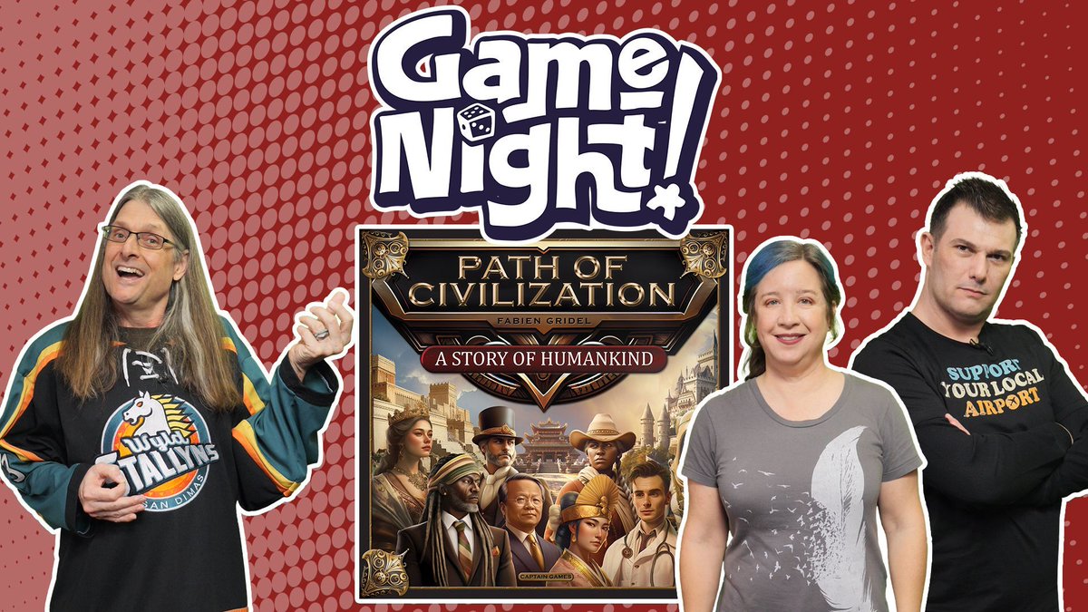 Tonight on GameNight! @ChilibeanNP, Mike & @heccubustwit teach & play 'Path of Civilization' designed by Fabien Gridel and published by @CaptainGames_CG. Thanks so much to @Gamegenic_ for the accessories and sponsoring this episode! —Lincoln youtube.com/watch?v=s6MLWl…