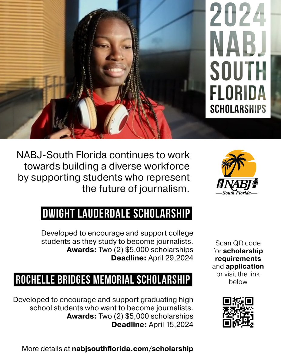 Our chapter is committed to creating an inclusive and empowering environment where aspiring journalists can thrive.- Chapter President <a href="/CalvinCHughes/">Calvin Hughes</a> , an anchor at <a href="/WPLGLocal10/">WPLG Local 10 News</a> #Scholarships