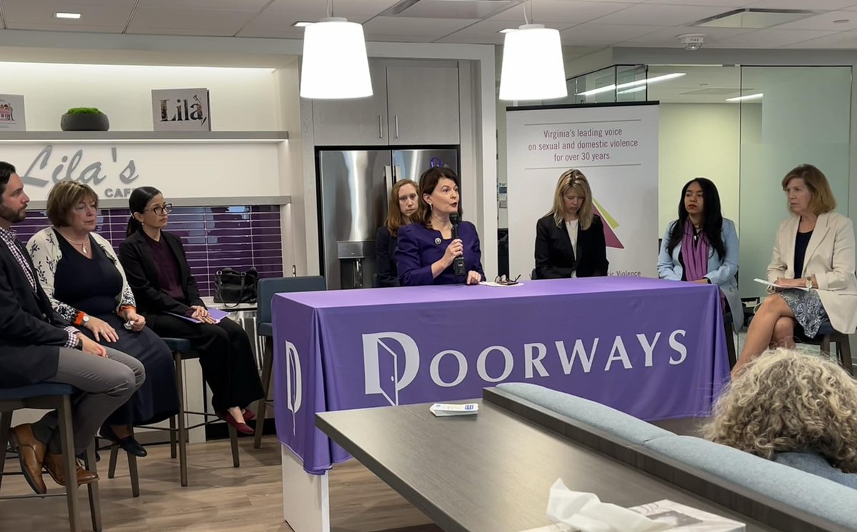 BarbaraFavola's tweet photo. Thank you to @DoorwaysVA and the @VActionAlliance  for drawing attention to @GovernorVA's senseless vetoes of bills aimed at protecting women and families by keeping firearms away from domestic abusers. We deserve better. https://t.co/CzF4NFiB6J